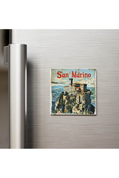 iBerk Mıknatıslı Buzdolap Magneti - San Marino San Marino - Posta Pulu Temalı...