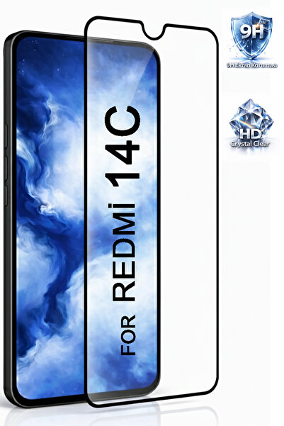 Tech&bello accessories واقي شاشة زجاجي لهاتف ريدمي 14C، تغطية كاملة، مضاد للك...