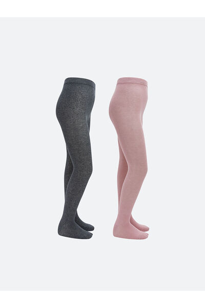 LC Waikiki مجموعة إلسيفا جوارب طويلة أساسية باللون الوردي للفتيات، عبوة من قط...