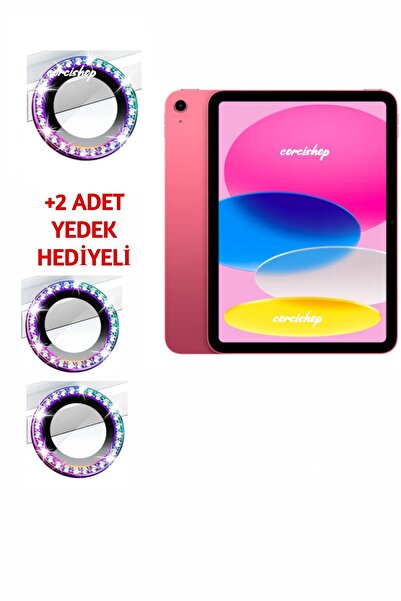 corcishop iPad A16 11 Inç 2025 Uyumlu Taşlı Kamera Lens Koruyucu Kırılmaz Tem...