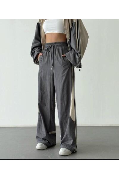 ESSELİNA.CO Paraşüt Kumaş İç Astarı Fileli Eşofman Altı