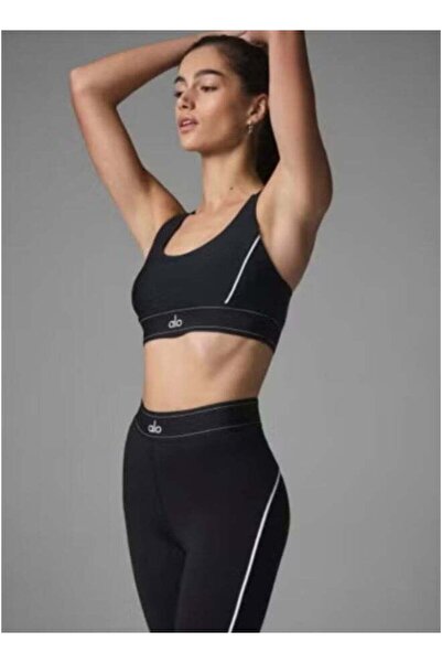 Alo طقم رياضي نسائي لليوجا - ماص للرطوبة - بنطال ضيق عالي الخصر مع حمالة صدر ...