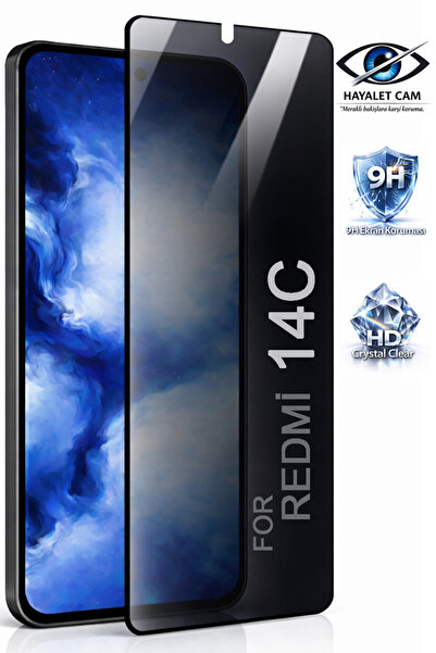 Tech&bello accessories واقي شاشة زجاجي لهاتف ريدمي 14C بتغطية كاملة مضاد للكه...