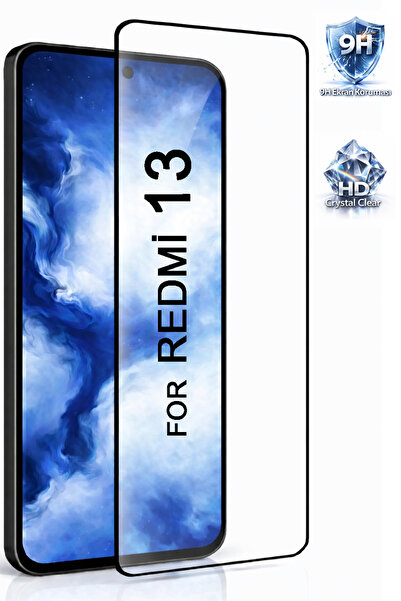 Tech&bello accessories واقي شاشة زجاجي لهاتف ريدمي 13، تغطية كاملة، مضاد للكه...