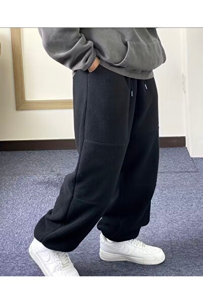 SALIENDO Polar Fabric Men's Black Sweatpants