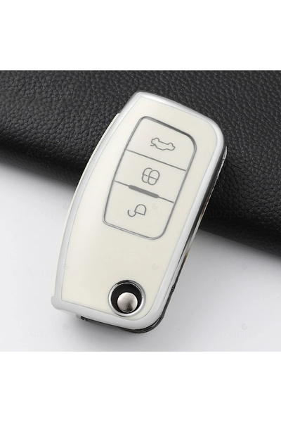 Alazpay Husă pentru chei din TPU pentru Ford Fiesta Focus Courier Cmax Mondeo...