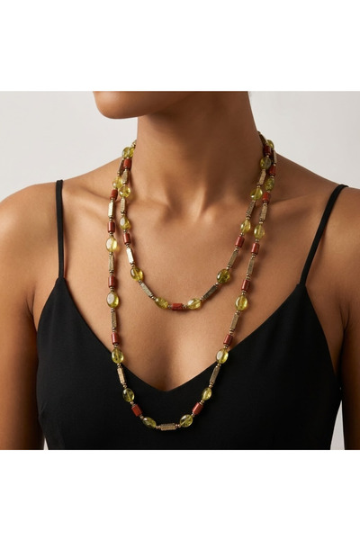 THEIA GemWorks Rani — Hematit, Elektro Lav, Kırmızı Jasper & Yeşil Kuvars Uzu...