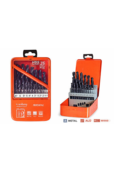 SENBANG HSS Matkap Ucu Seti 25 Parça (1 – 13 mm) Metal Ahşap Alüminyum Uyumlu...
