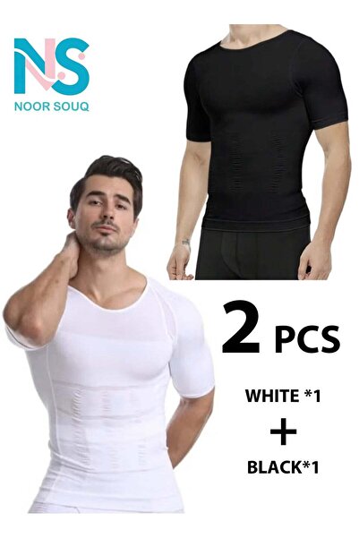 Generic Two Pieces of Slim Body Shaping for Abdomen Area (Black + White)