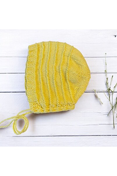 The Cloudish Shop Hand Knitted Laura Lora Baby Beanie - Hat Bonnet Yellow 3-5...