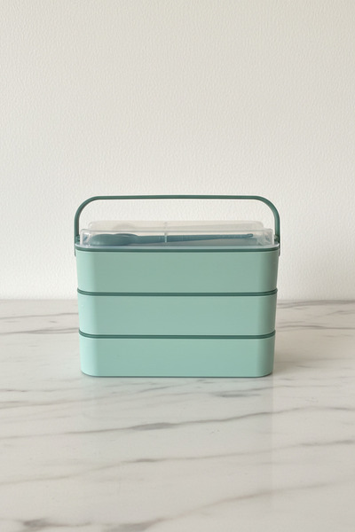 YAZICI 3 Katlı Taşınabilir Yemek Kabı Lunch Box Diyet Beslenme Kutusu Saklama...