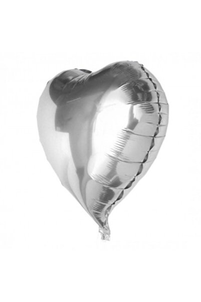 ZS DEMİR Heart Foil Balloon Silver 60 cm 24 Inch