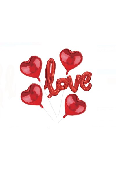 OEM Set of Red Hearts Party Balloons with 3D Message Foil for Valentine's Day...