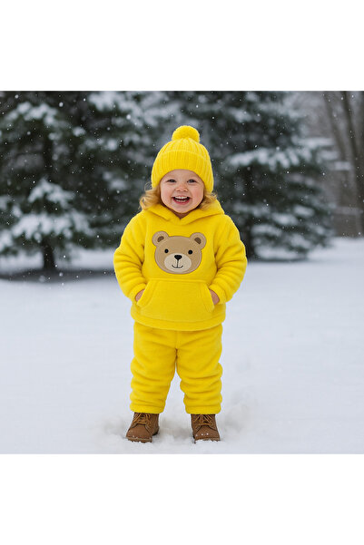 Bebelul Set pufos hanorac si pantaloni Welsoft - Yellow