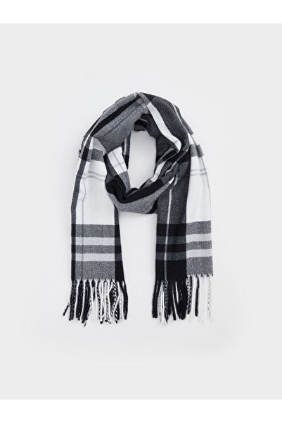 LC Waikiki Lcw Accessories Black Plaid Men's Scarf with Nevavm Difference