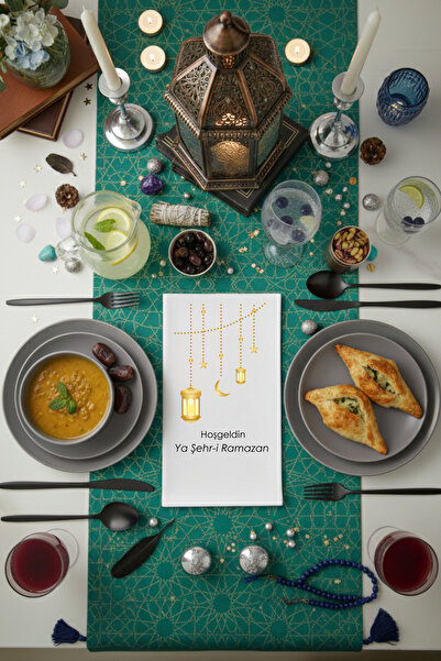 VENORA Hoşgeldin Ya Şehr-i Ramazan Sofra Peçetesi – Ramazan Temalı Baskılı Pe...