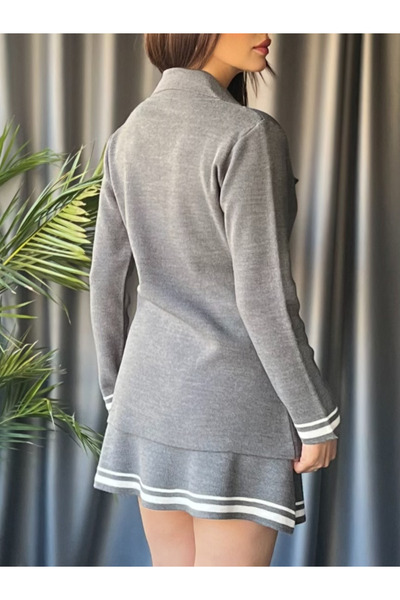 PATEVA Mini Skirted Knitwear Cardigan Set