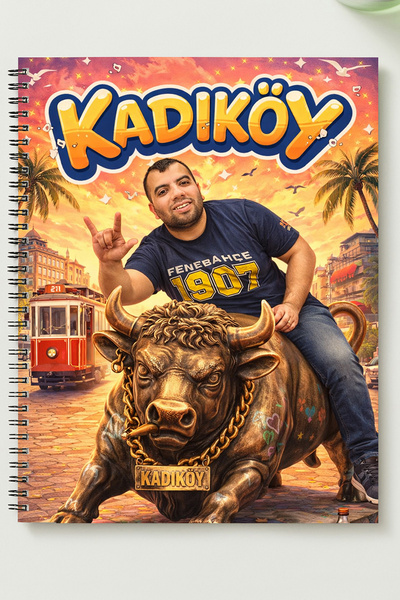 BLACKONECLASS KADIKÖY BOĞASI A5 Metal Spiralli Çizgisiz kalın bristol Kapak K...