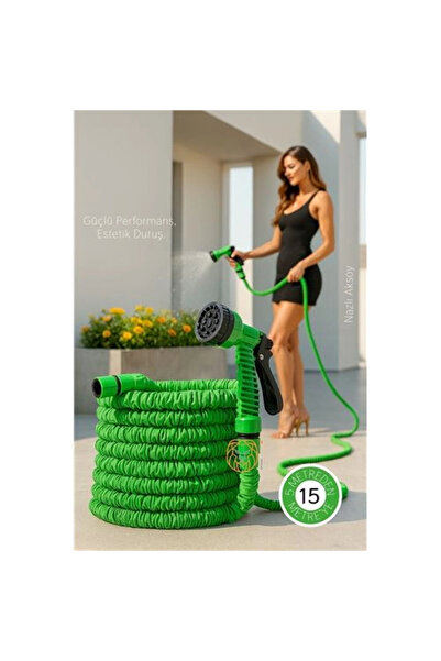 Twin Store 15-meter expandable garden hose - 7-function nozzle flexible agric...