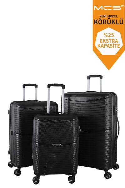 MÇS V379 AURA Y.ÜRETİM PP VALİZ SİYAH SET