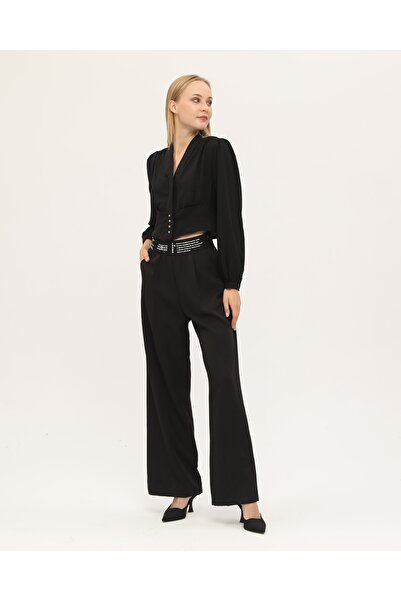 Quzu Women's Canvas Trousers 71153 Black