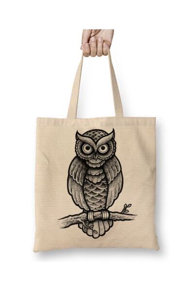 Toyaso Owl Drawing Illustration Animal Animal Owl Simple Pet Tote Bag Shoppin...
