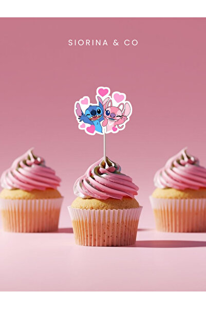 Siorina Co & Event Stitch ve Angel Temalı Kutlama Pasta Kürdanı Cupcake Kürda...