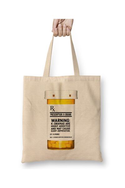 Toyaso Kdrama Lover Prescription White Tote Bag Long Handle Shopping Bag Beac...