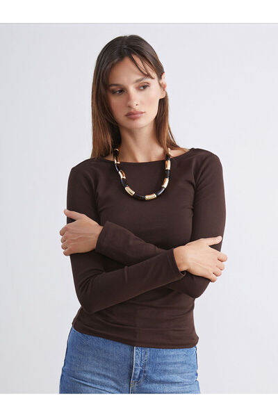 LC Waikiki Özmarka Νέα Σεζόν Γυναικείο Κορμάκι με Λαιμόκοψη Ποδηλάτου και Κορ...