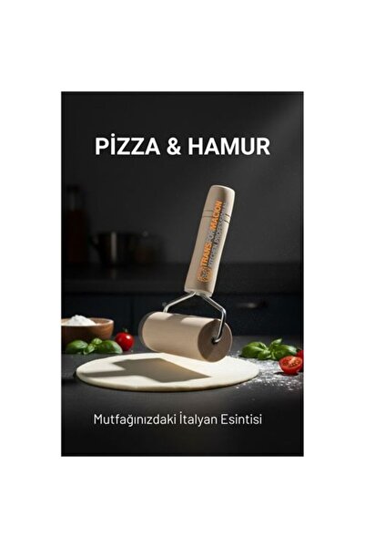 Marsilyan Pizza Merdanesi - Profesyonel Ahşap Saplı Hamur Açma Merdanesi -