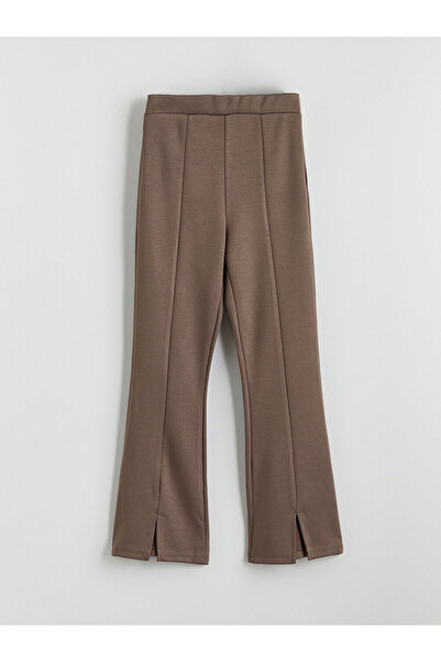 LC Waikiki Καφέ κολάν για κορίτσια με ραμμένο μπροστινό μέρος και φαρδιά μπατ...