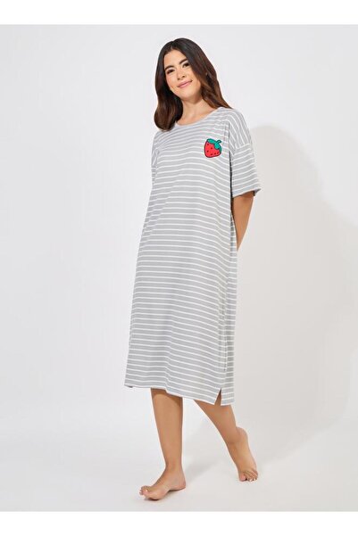Generic Striped Nightgown with Strawberry Badge