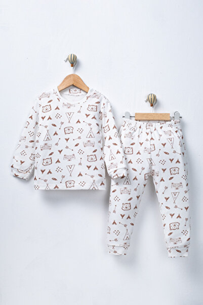 TİNY GOLDEN Special Cartoon Printed Baby&Child Pajama Set 100% Cotton Transit...