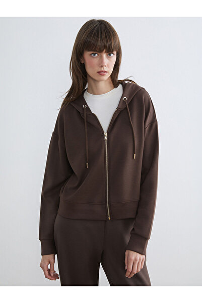 LC Waikiki Γυναικείο φούτερ με φερμουάρ Özmarka New Season με κουκούλα