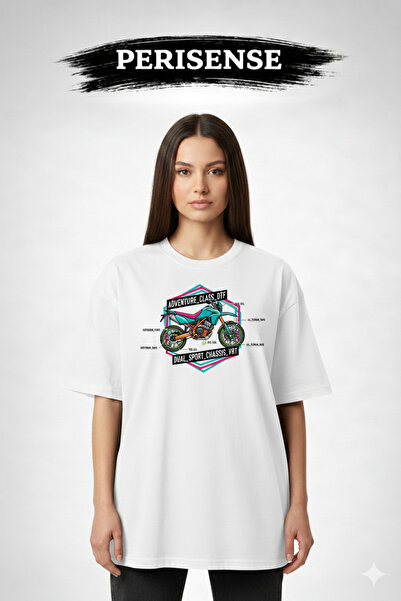 YRN COLLECTION تي شيرت للجنسين من Adventure Motorcycle BLUEPRINT مطبوع Premiu...