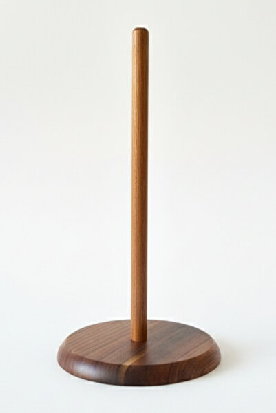 Meturas Acacia Upright Paper Towel Holder |   Roll Towel Holder with Wooden S...