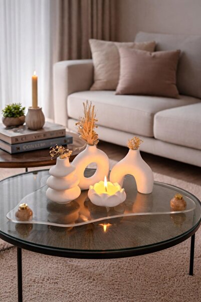 PLEKSİ ORGANİZER Dalga Formlu Pleksi Dekoratif Masa Sunumluğu – Modern ve Şık...