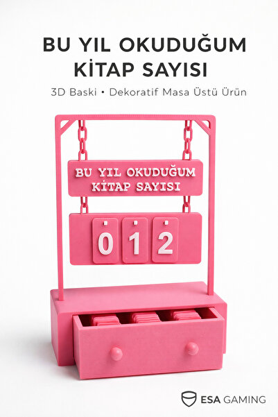 esa gaming Kitap Okuma Sayacı | Okuma Motivasyon Aparatı | Dekoratif Kitaplık...