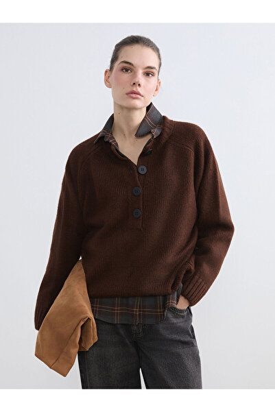 LC Waikiki Brown Crew Neck Women's Knitwear Sweater