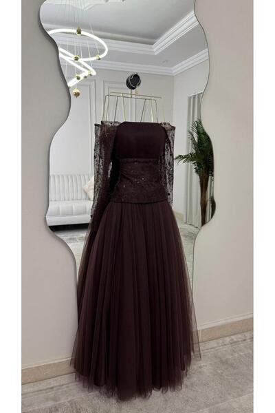 LAMSAT LATIN Dusk Spectrum Dress, Royal Tulle, Beaded Trim