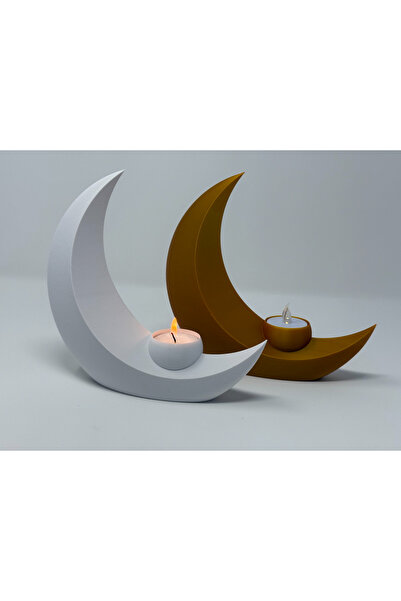 OKO DESİGN Hilal - Ay ışığı Dekoratif Led Mumluk Tealight (2 adet)