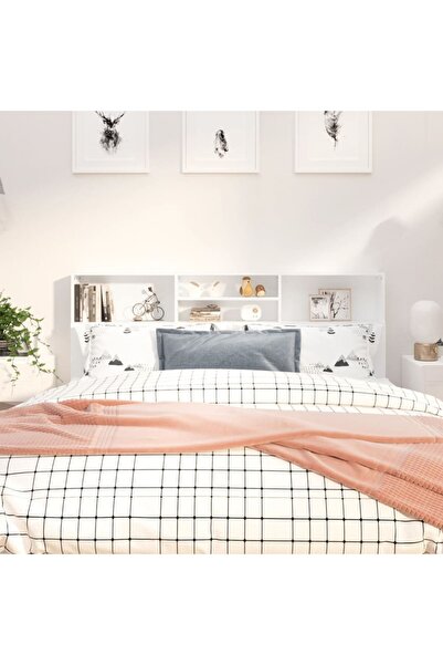 vidaxl Headboard Cabinet White 180x19x103.5 cm