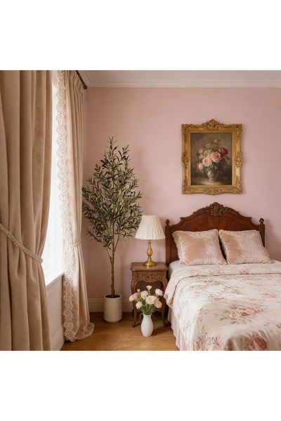 SCHENKERO شجرة زيتون اصطناعية واقعية بطول 182 سم - ديكور منزلي ومكتبي