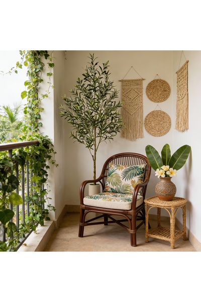 SCHENKERO شجرة زيتون صناعية عصرية بطول 152 سم - ديكور شقة