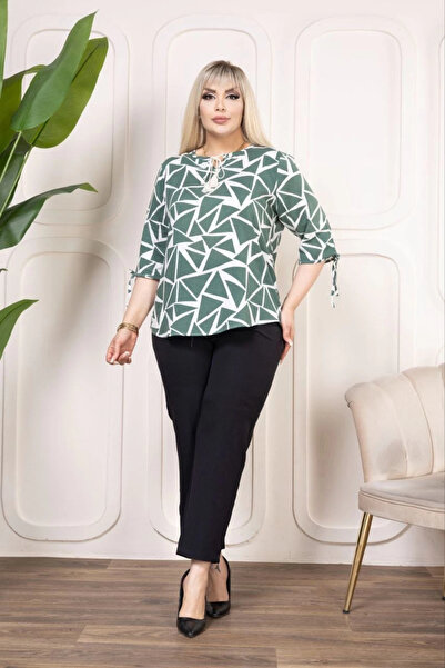 IVORA WEAR Women's Patterned Tassel Viscose Blouse Peter Pan collar Short Sle...