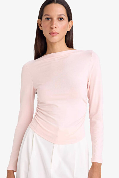 DeFacto Slim Fit Slim Fit Boat Neck Long Sleeve T-Shirt F9029Ax26Sp