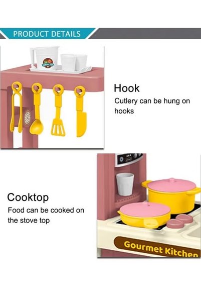 Generic 43PCS Kitchen Playset Mini Kitchen Set Pretend Play Cooking Toy with Toy Food & Cookware Accessories