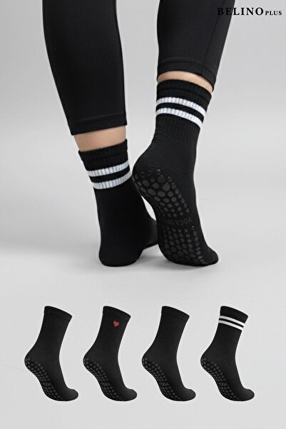BELİNOPLUS Anti-Slip Maternity, Dance and Pilates Socks for Women, Pack of 4