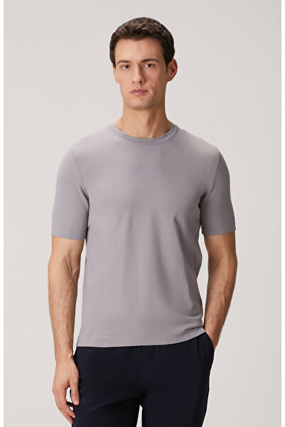 Network Gri Kısa Kollu Kazak