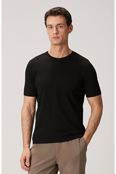 Network Siyah Kısa Kollu Kazak